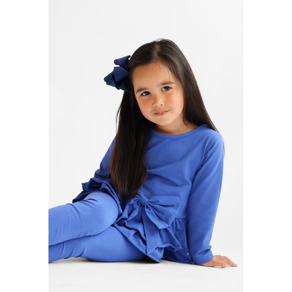 Hallie Girls Frilly Bow Tracksuit Royal Blue