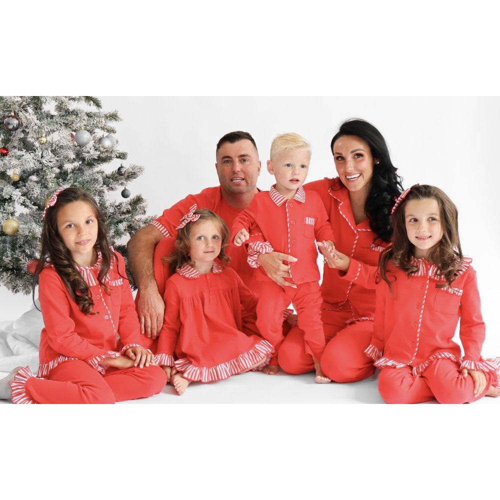 Christmas Pyjamas Plain Red Stripe
