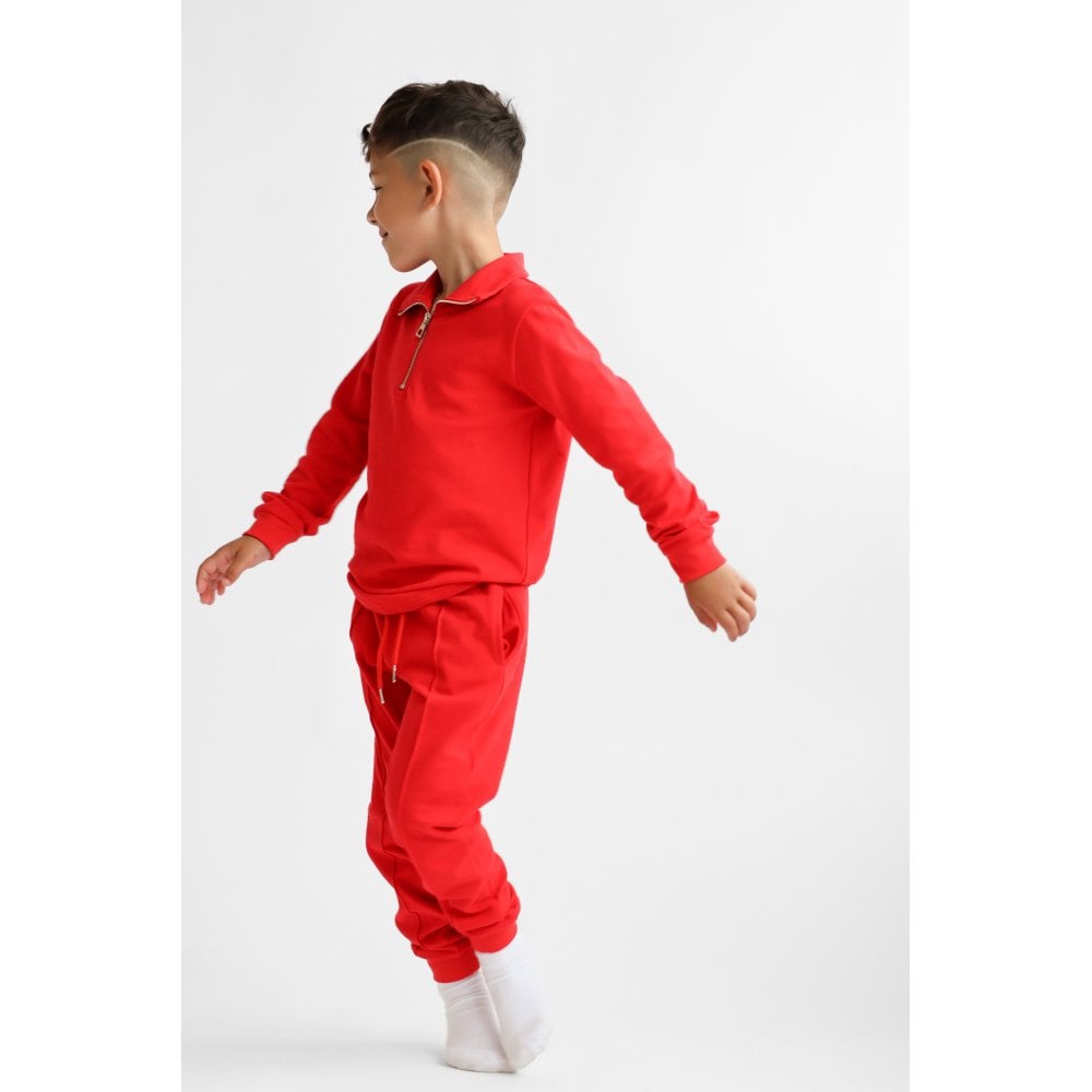 Jaxon Red Boys Zip Through Tracksuit Set