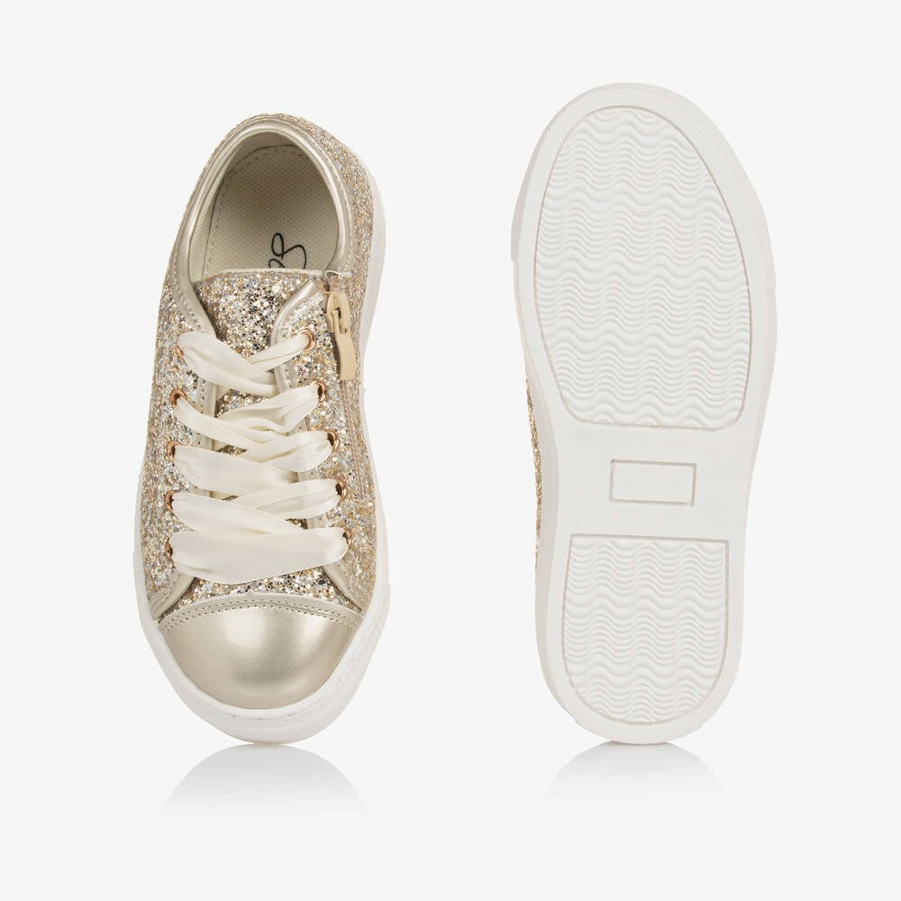 Trinity Girls Glitter Trainer Gold