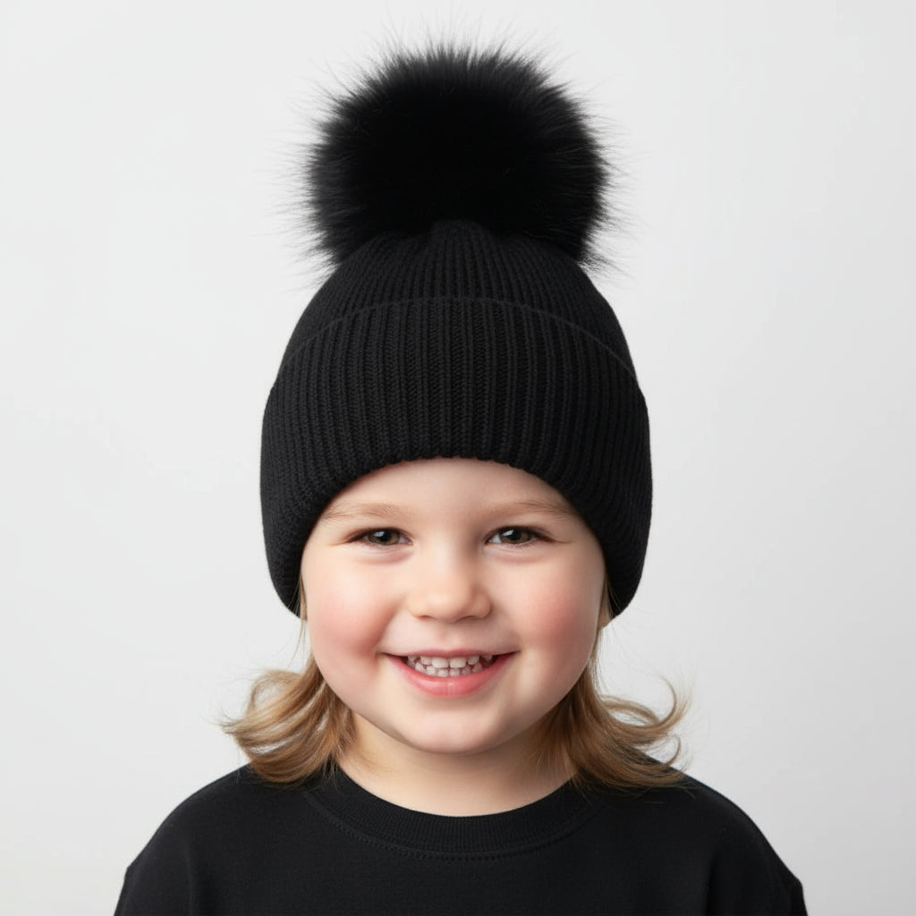 Pom Hat Black