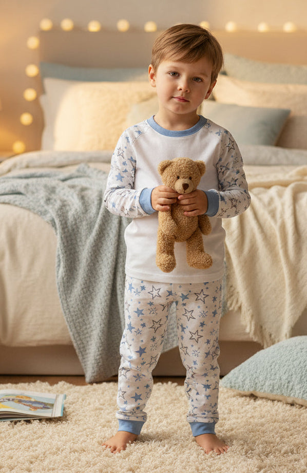 Blue Stars Boys Plain Pyjamas