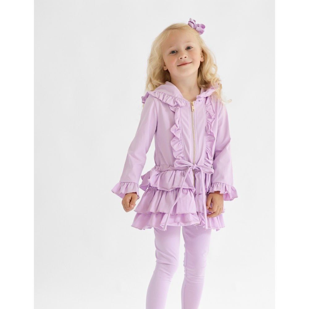 Fern Girls Ruffle Zip Tracksuit Lilac