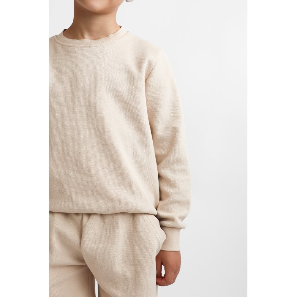 Byron Boys Plain Jumper & Shorts Set Beige