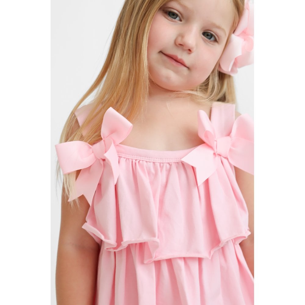 Ava Girl's Ruffle Frilly Short Set Pink