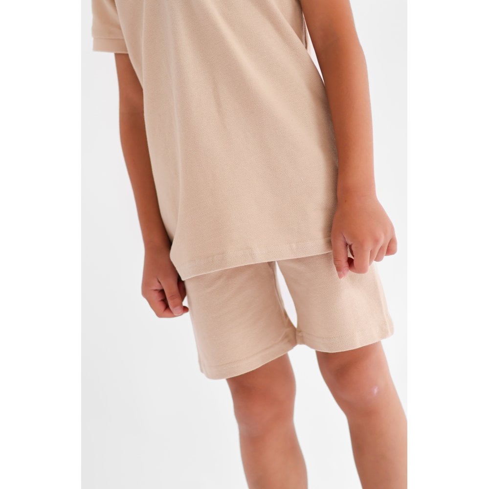 Hayden Boys Smart Polo Short Set Beige