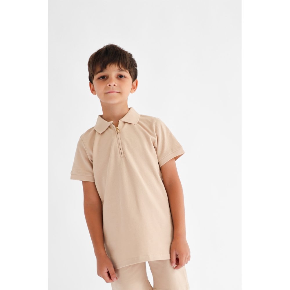 Hayden Boys Smart Polo Short Set Beige