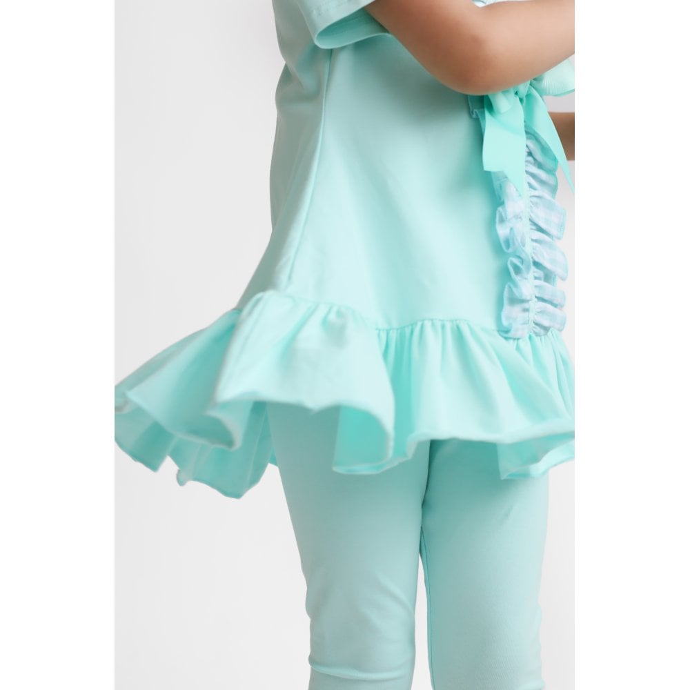 Larosa Girls Frilly 3 Piece Tracksuit Set Mint