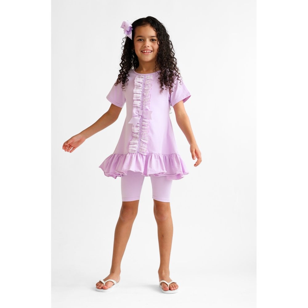 Larosa Girls Frilly 3 Piece Tracksuit Set Lilac
