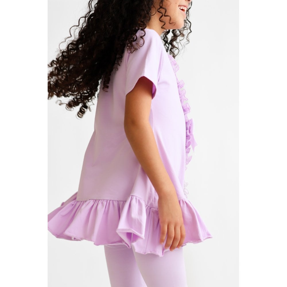Larosa Girls Frilly 3 Piece Tracksuit Set Lilac