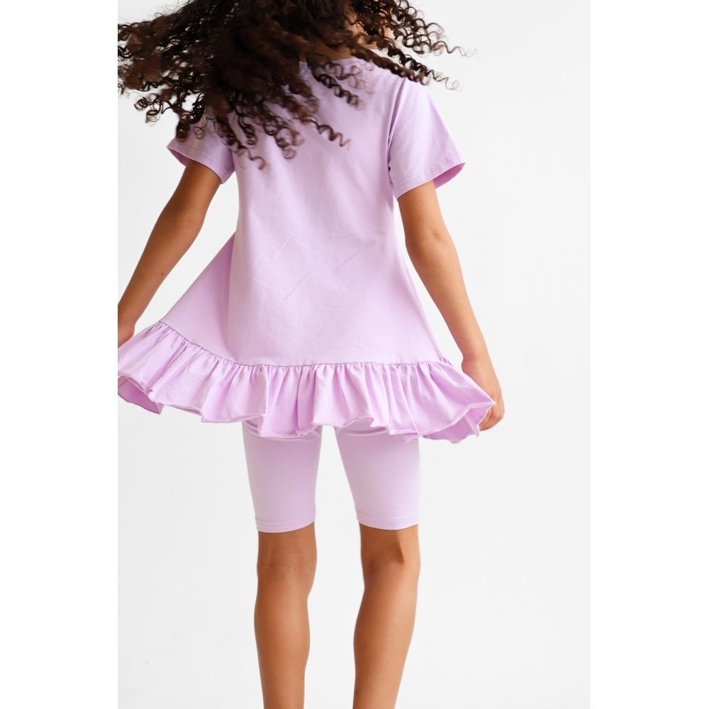 Larosa Girls Frilly 3 Piece Tracksuit Set Lilac