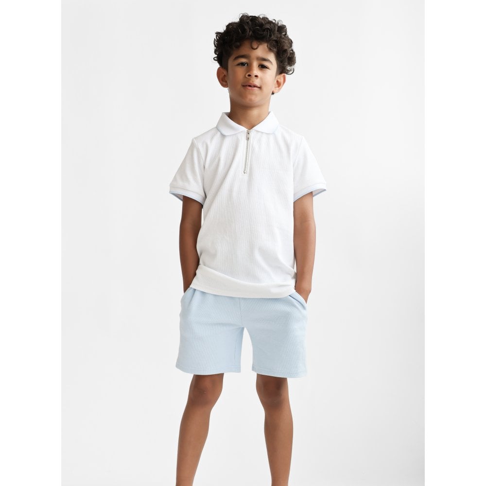 Samson Boys Baby Blue Smart Polo Top Shorts Set