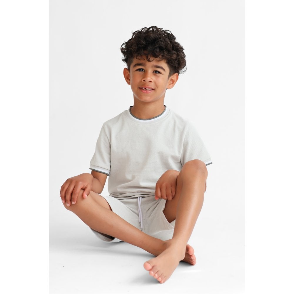 Monty Boys Smart T-Shirt & Shorts Set Grey