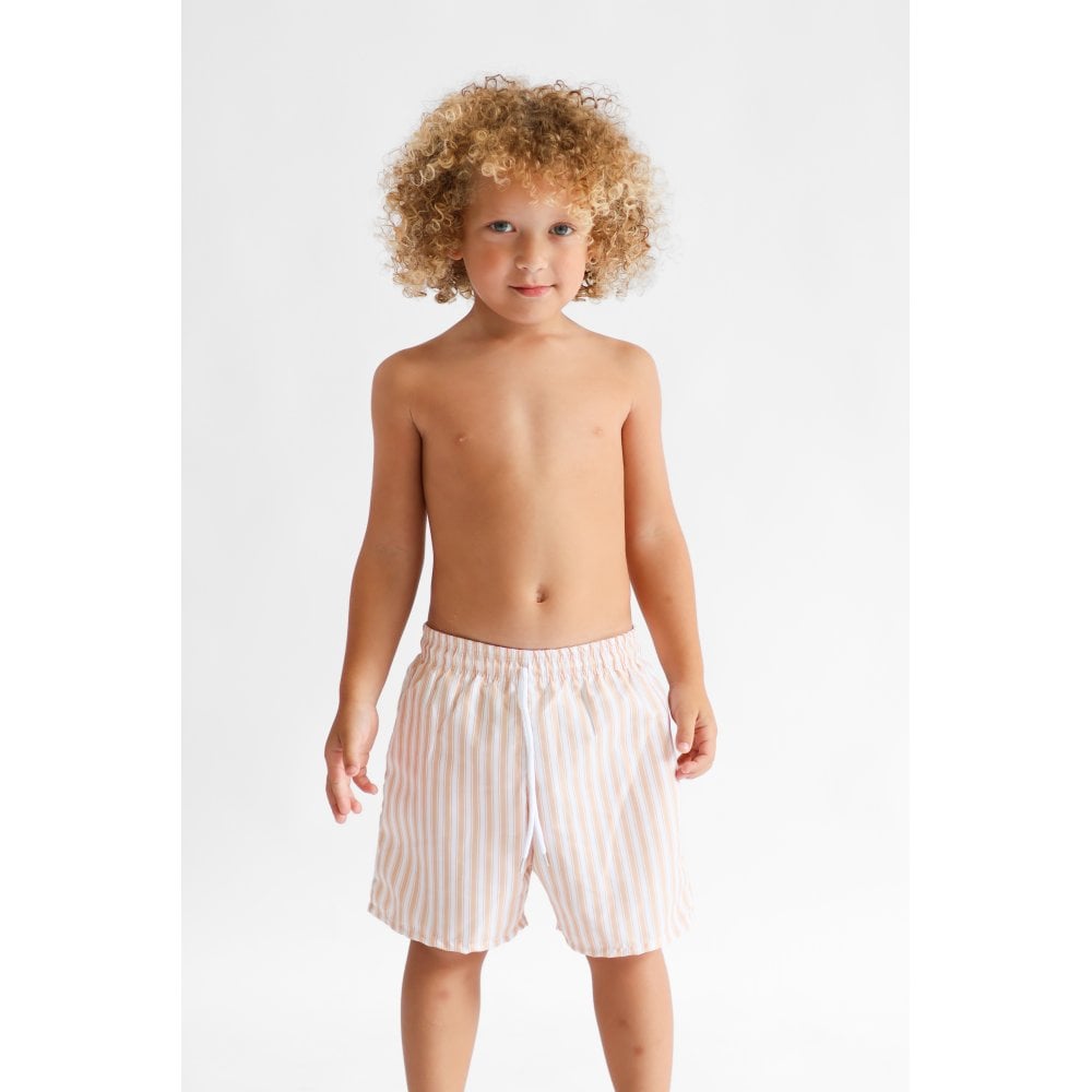 Axel Boys Camel & White Striped Swimming Trunks
