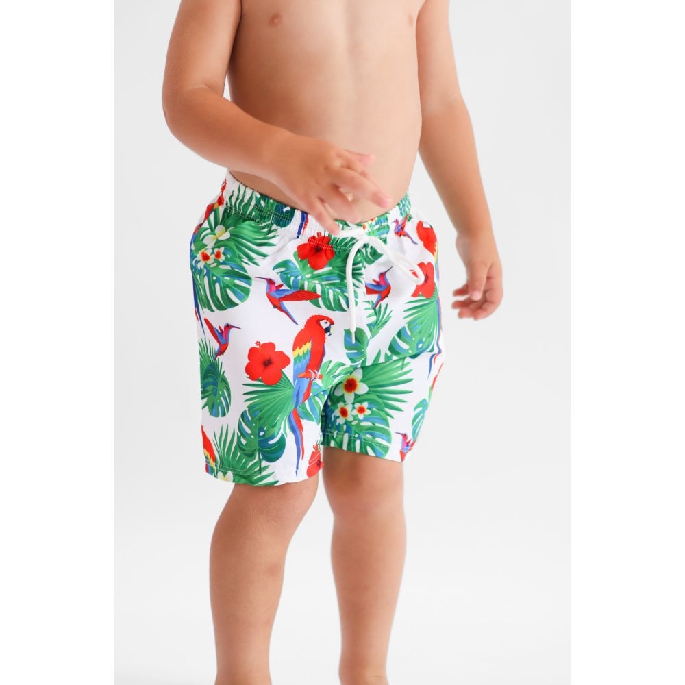 Maui Parrot Swimming Trunks Red