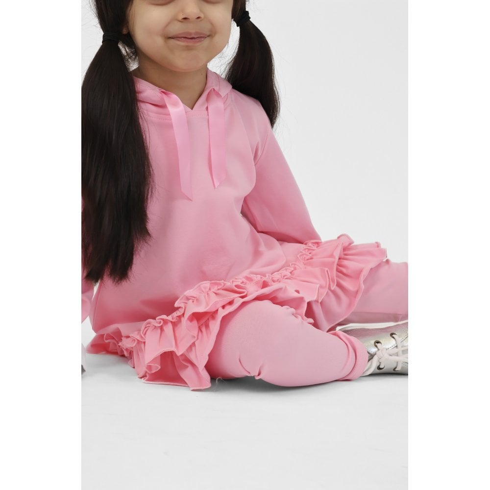 Cece Girls Frilly Pink Ruffle Tracksuit