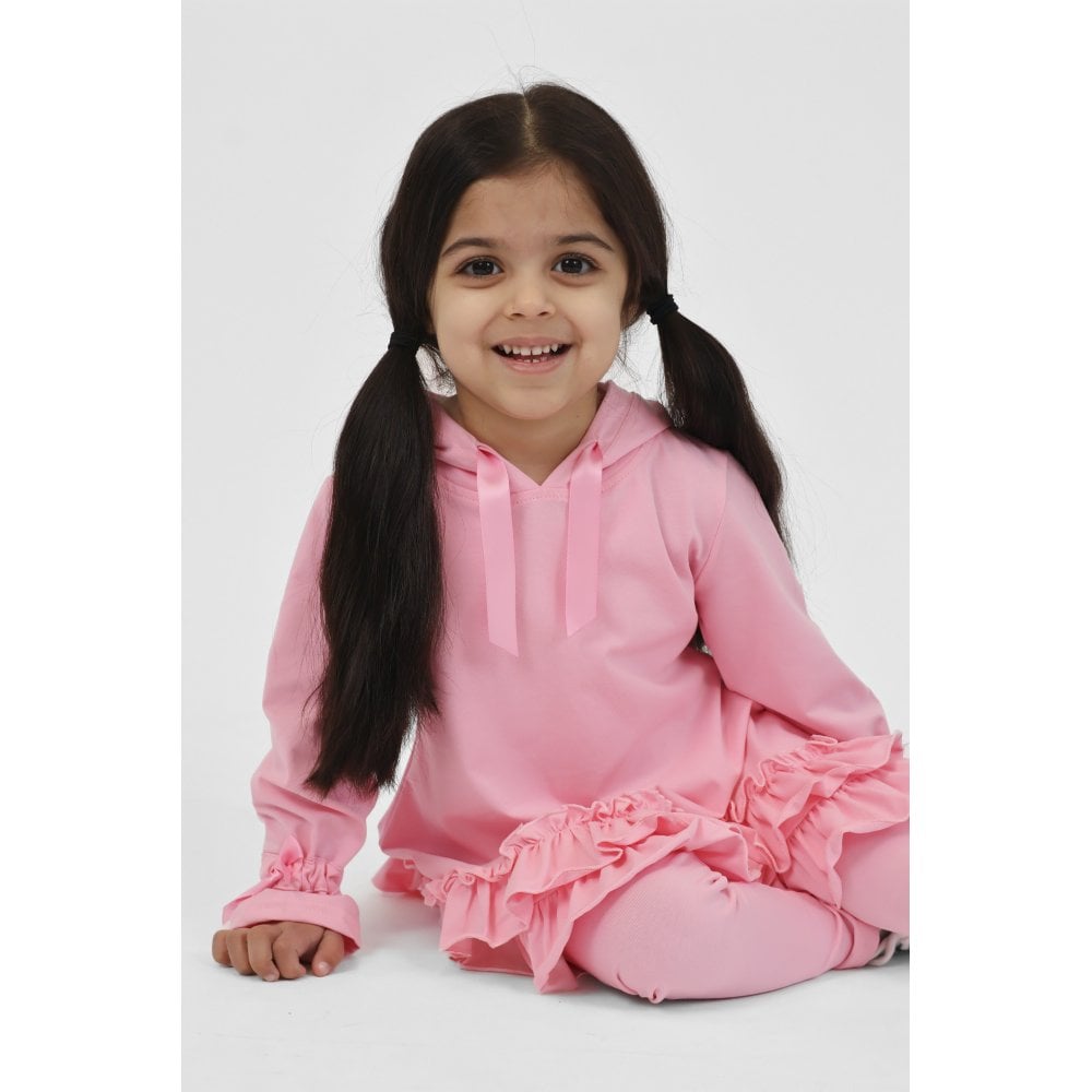 Cece Girls Frilly Pink Ruffle Tracksuit