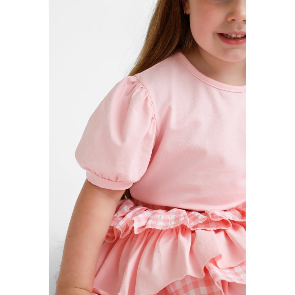 Lexi Girls Ruffled Checked Top & Rara Skirt Set