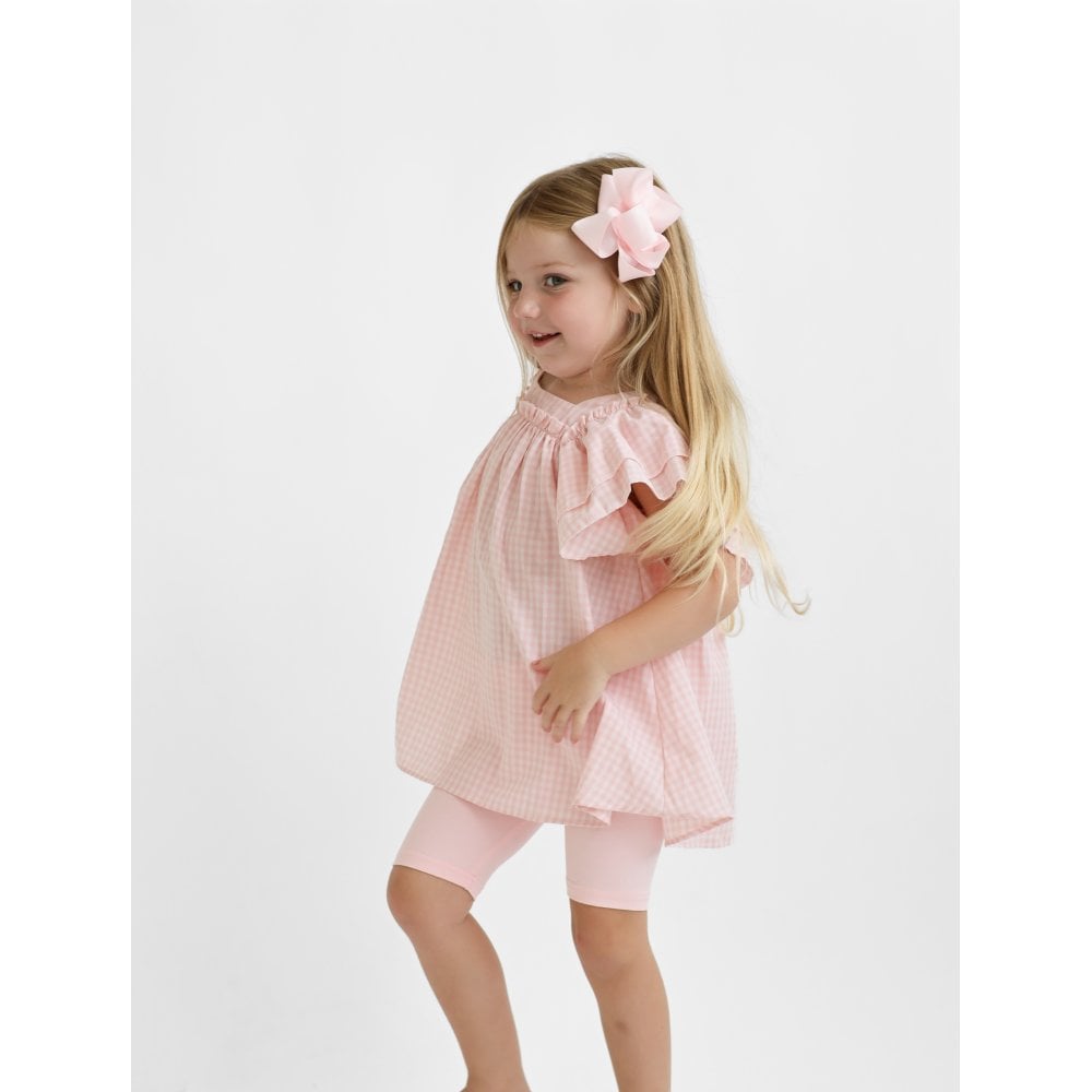 Cara Girls Gingham Shirt & Cycling Short Set