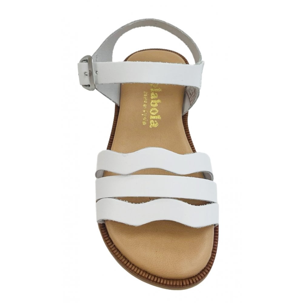 E704 Wave Strap Sandal White