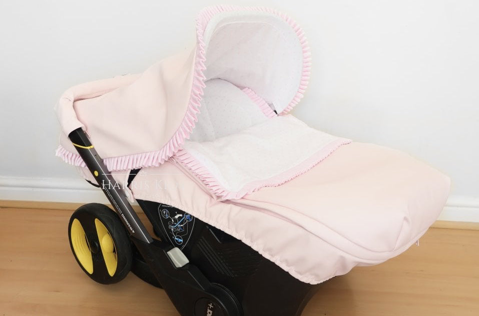 037241 Leatherette Pink & White Doona Car Seat Cover