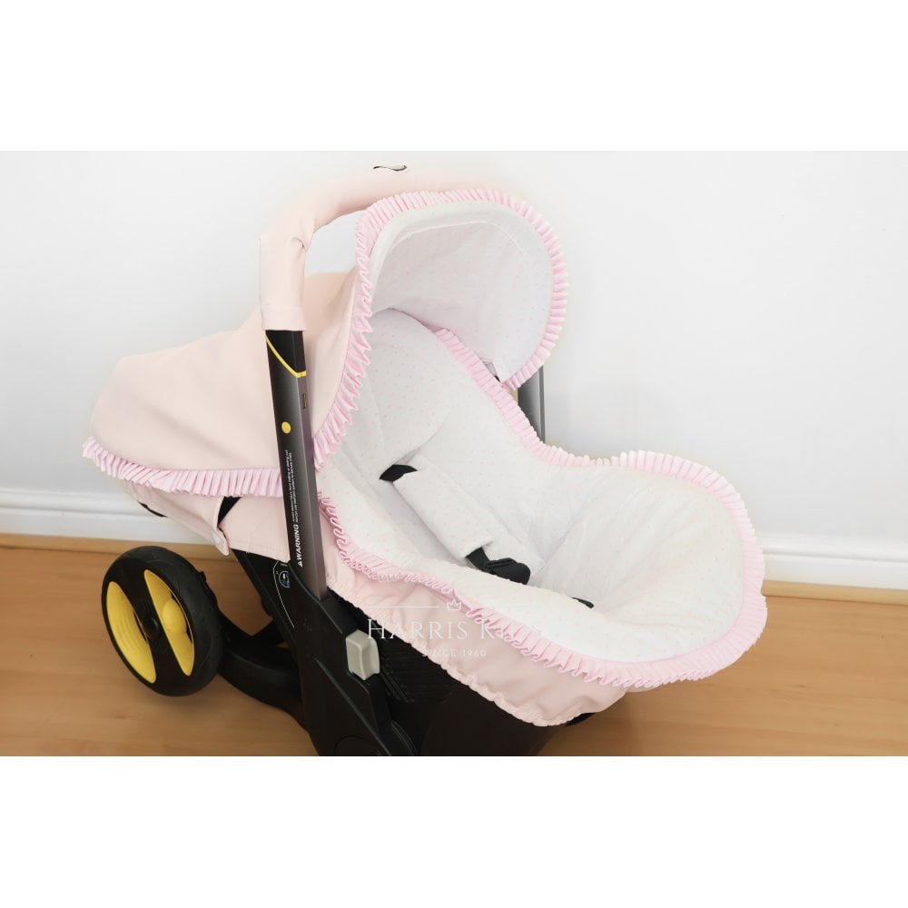 037241 Leatherette Pink & White Doona Car Seat Cover