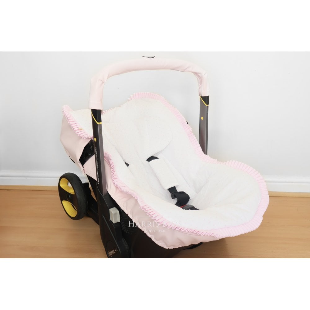037241 Leatherette Pink & White Doona Car Seat Cover