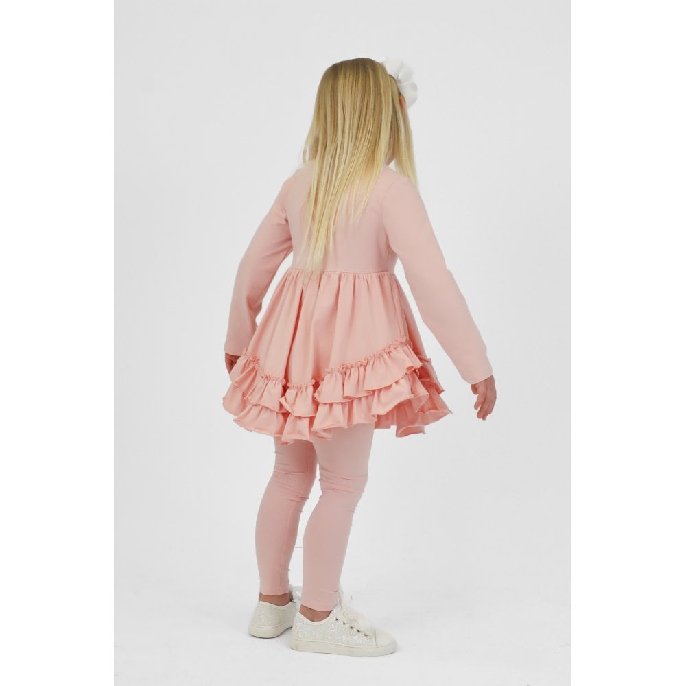 Mae Girls Frilly Legging Tracksuit Pink