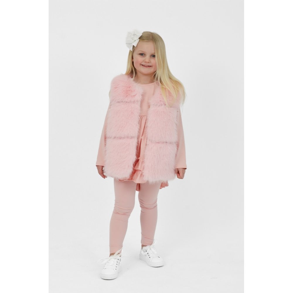 Mae Girls Frilly Legging Tracksuit Pink