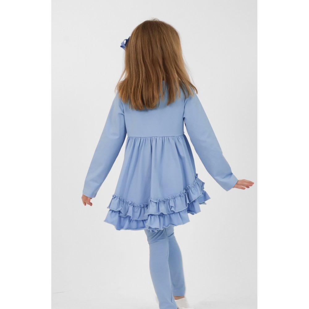 Mae Girls Frilly Legging Tracksuit Blue