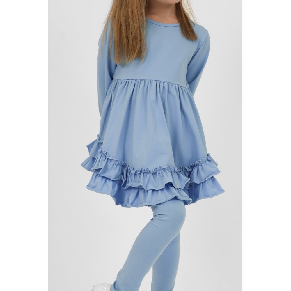 Mae Girls Frilly Legging Tracksuit Blue