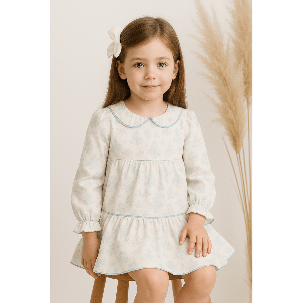 21316 Girls Printed Dress Blue