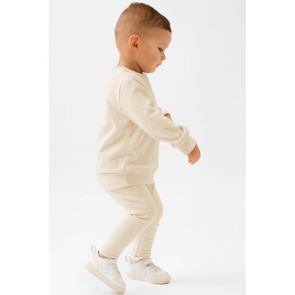 Saint Plain Unisex Legging Tracksuit Set Beige