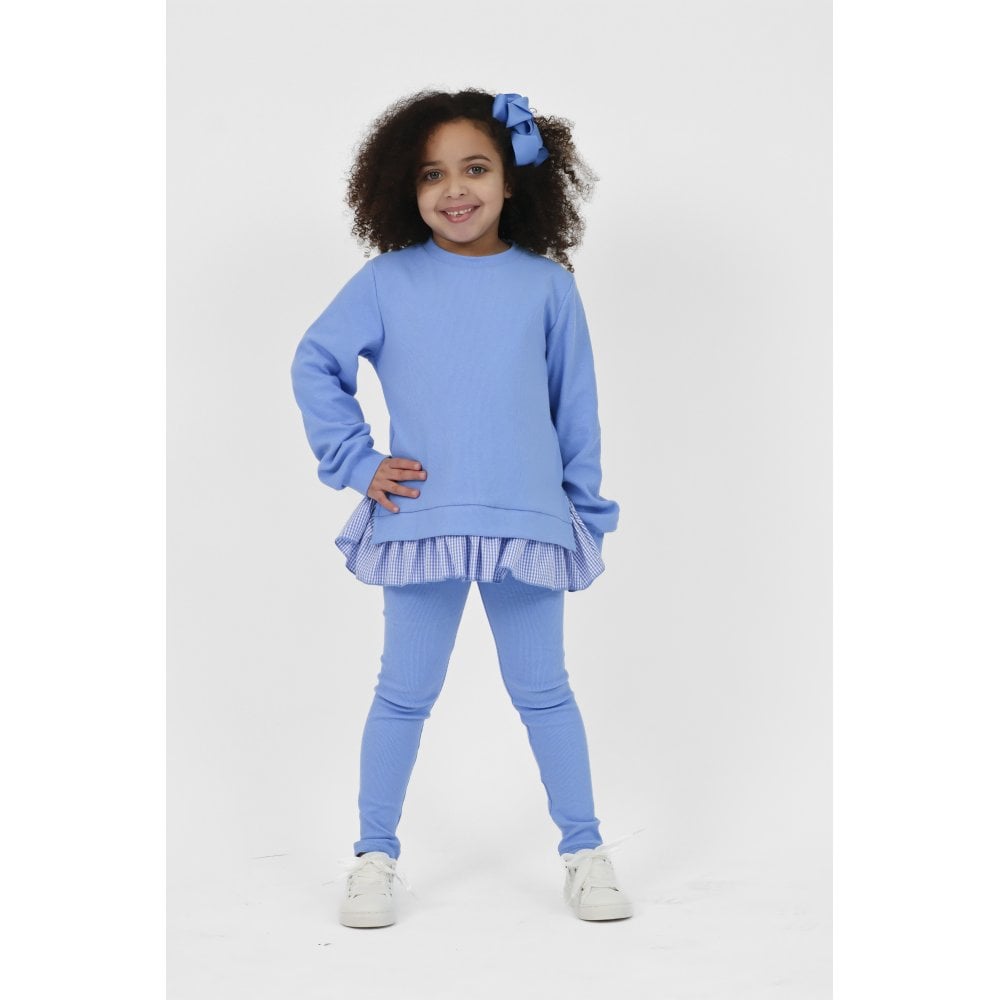 Orla Girls Ribbed Jumper & Legging Set Blue