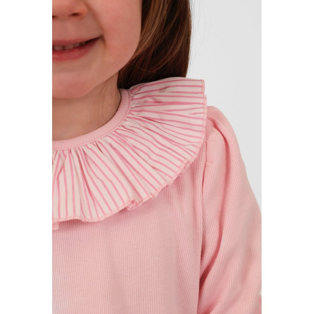 Leah Girls Frilly Neck Legging Tracksuit Pink