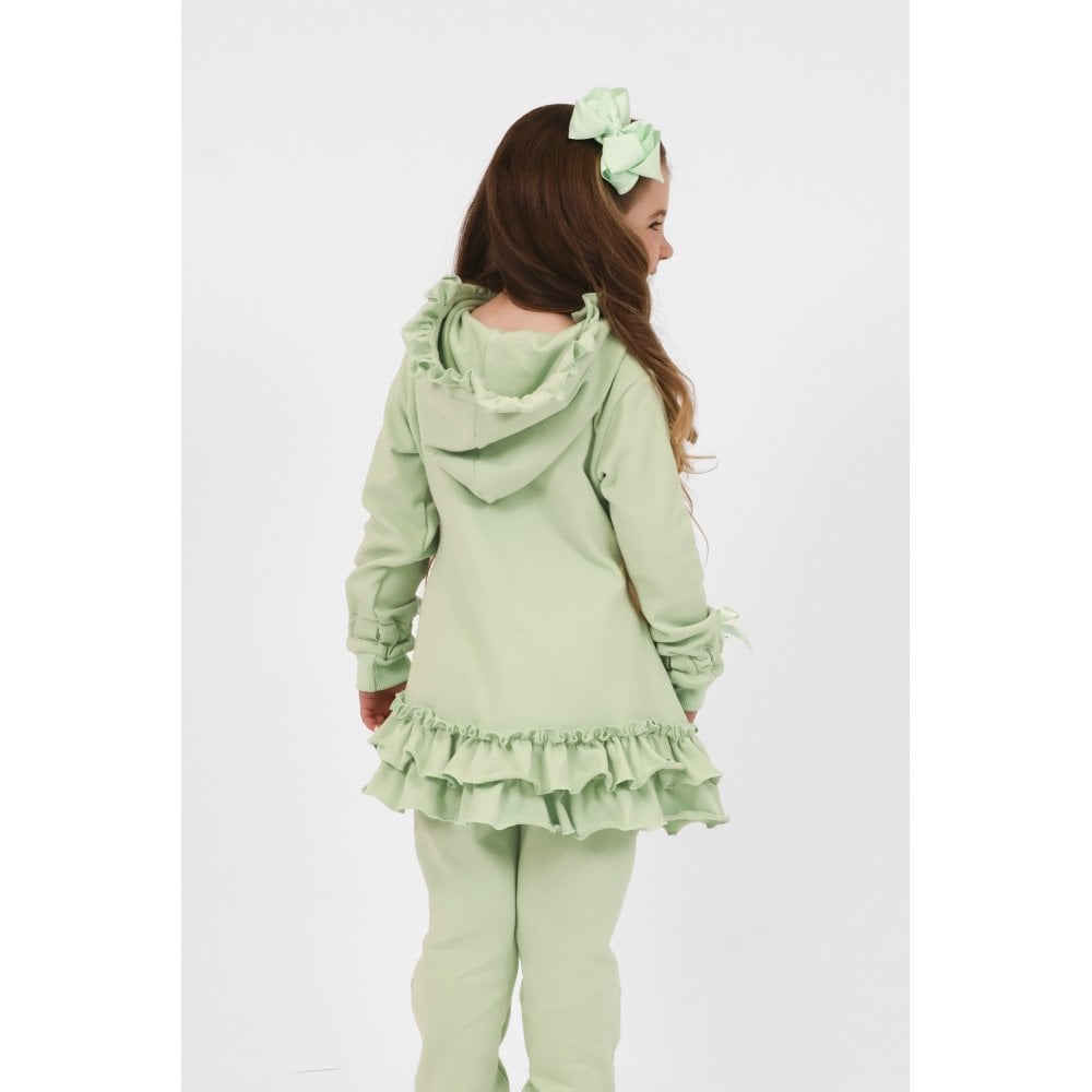 Tia Girls Frilly Ribbon Tracksuit Green
