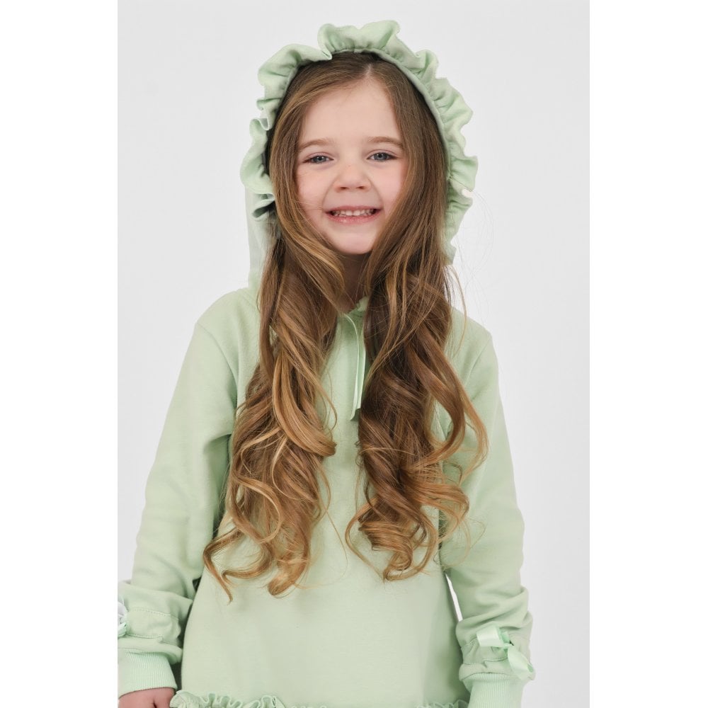 Tia Girls Frilly Ribbon Tracksuit Green