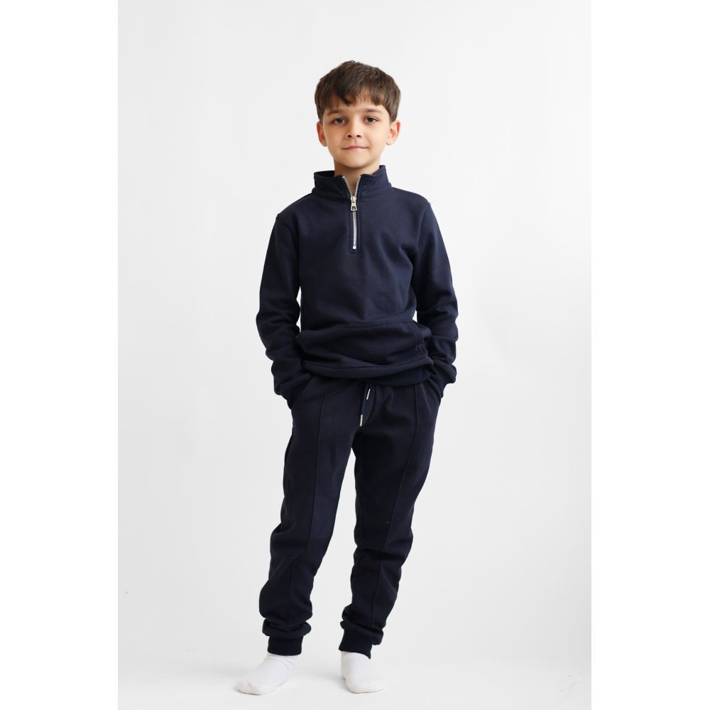 Duo Boys 1/4 Zip Up Tracksuit Navy