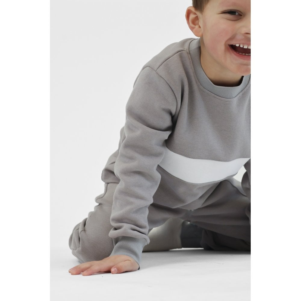 Liam Boys Plain Grey Tracksuit Set