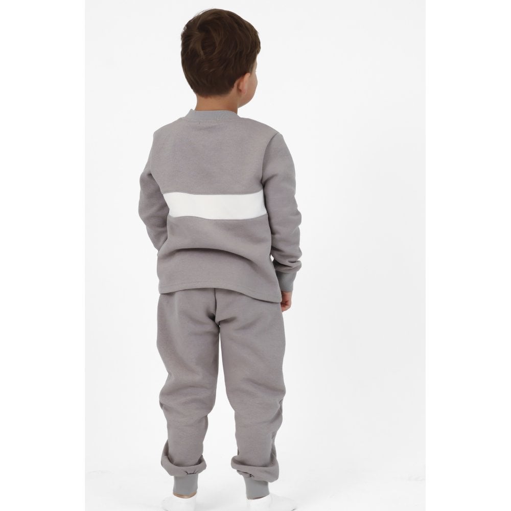 Liam Boys Plain Grey Tracksuit Set