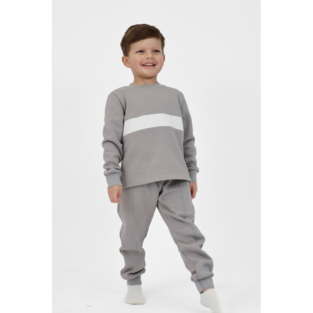 Liam Boys Plain Grey Tracksuit Set