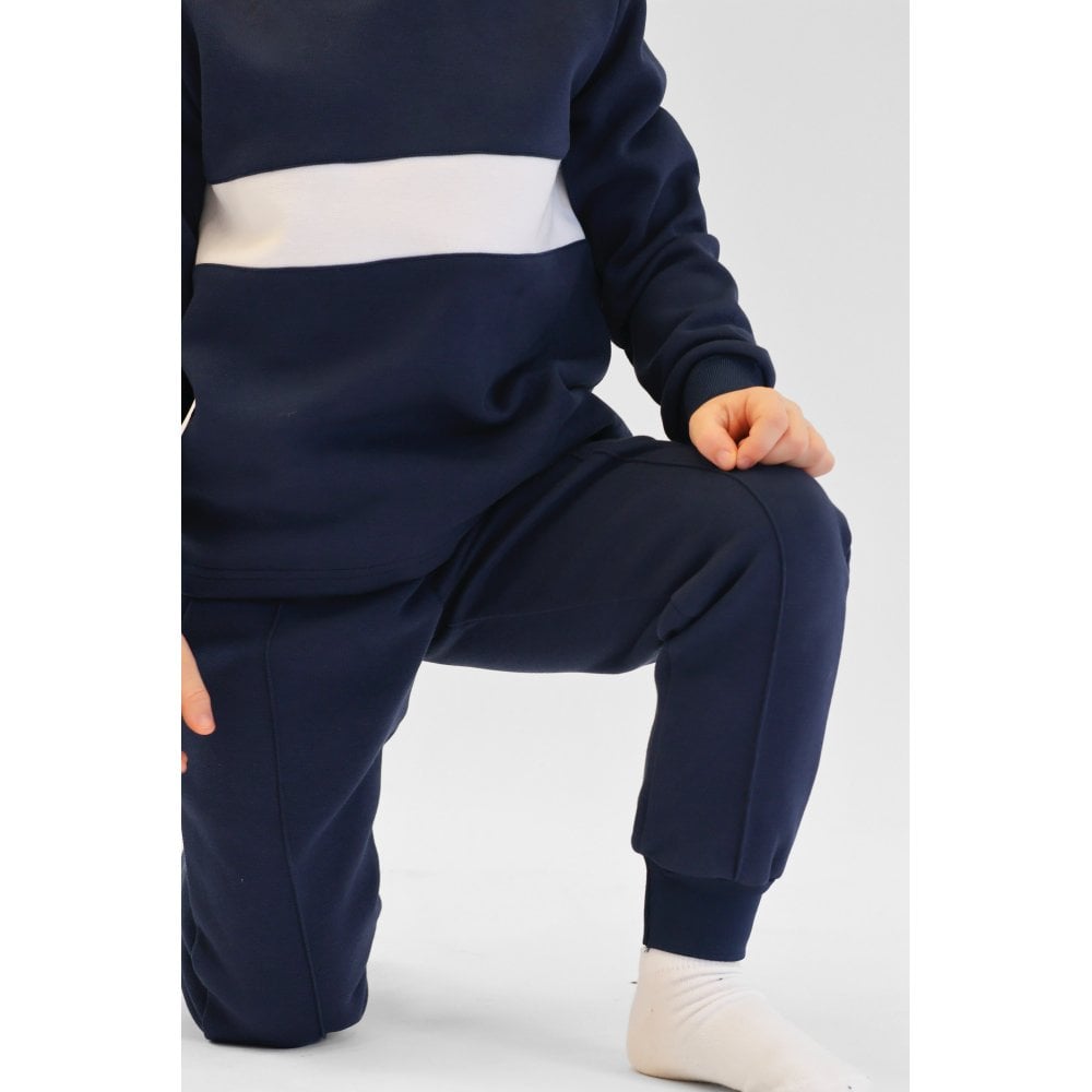 Liam Boys Plain Navy Tracksuit Set