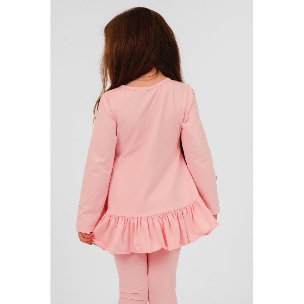 Bonnie Girls Frilly Bow Tracksuit Set Pink