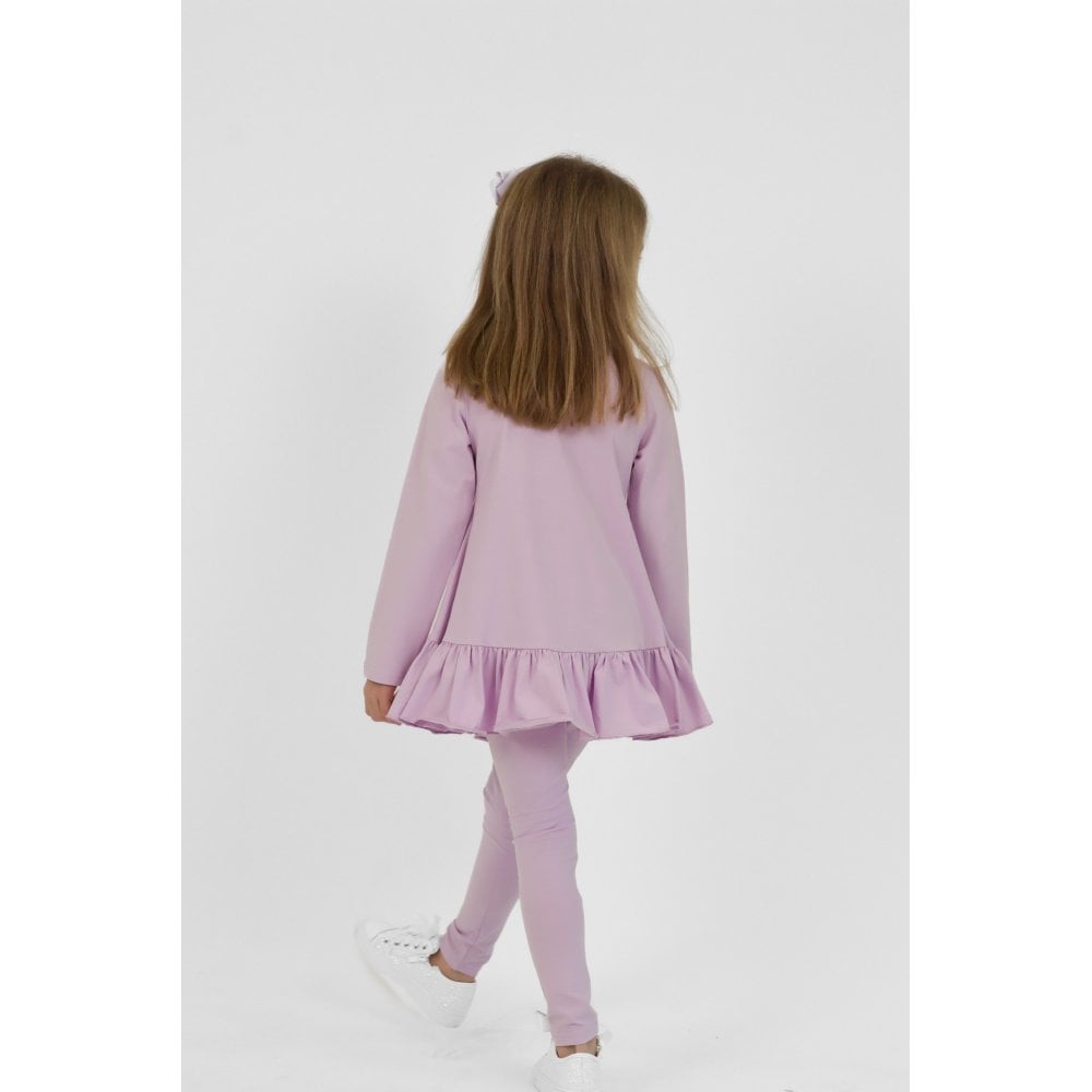 Bonnie Girls Frilly Bow Tracksuit Set Lilac