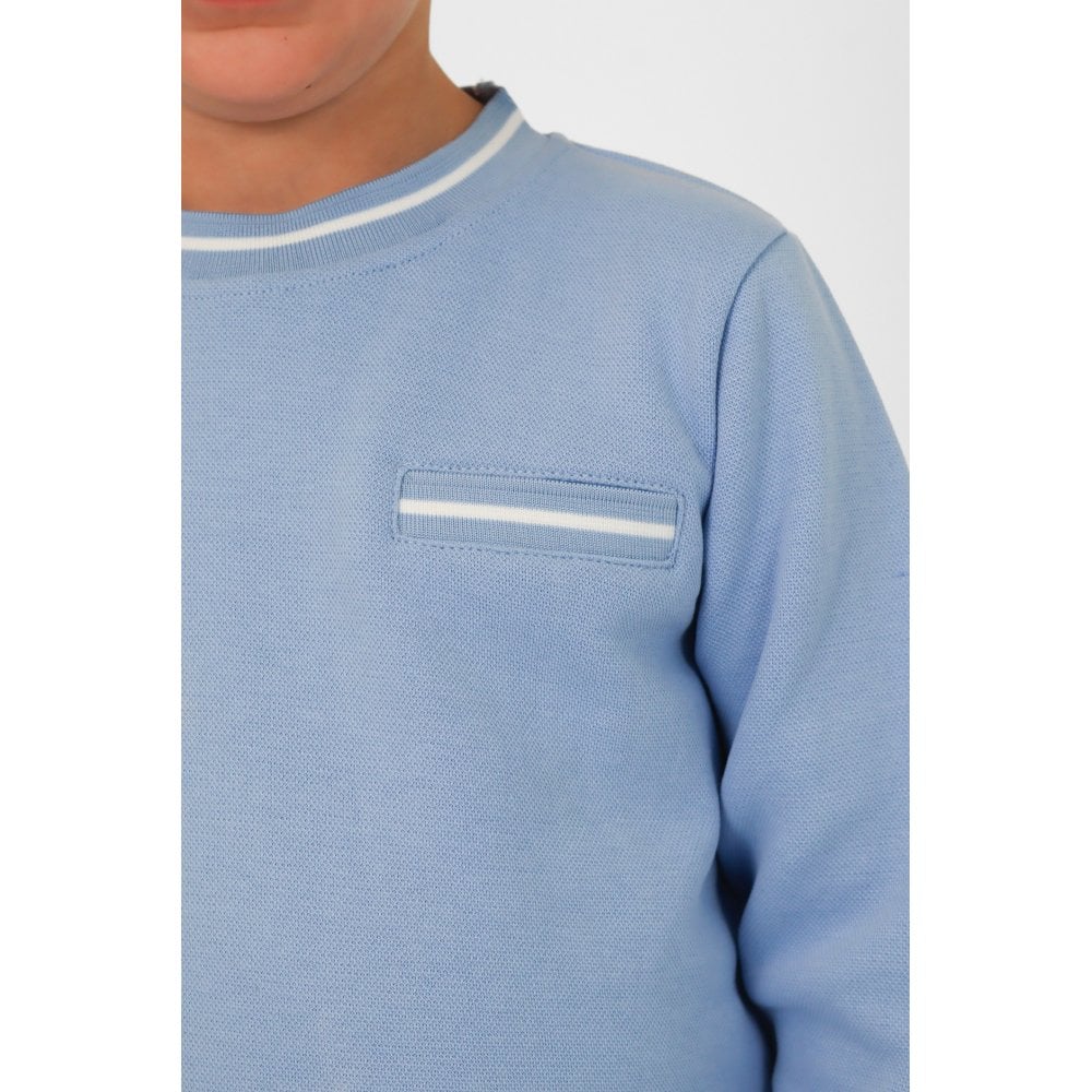 Theo Boys Plain Tracksuit Baby Blue