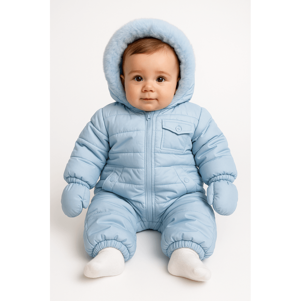 MB6505 Baby Boys Mintini Padded Snowsuit Blue