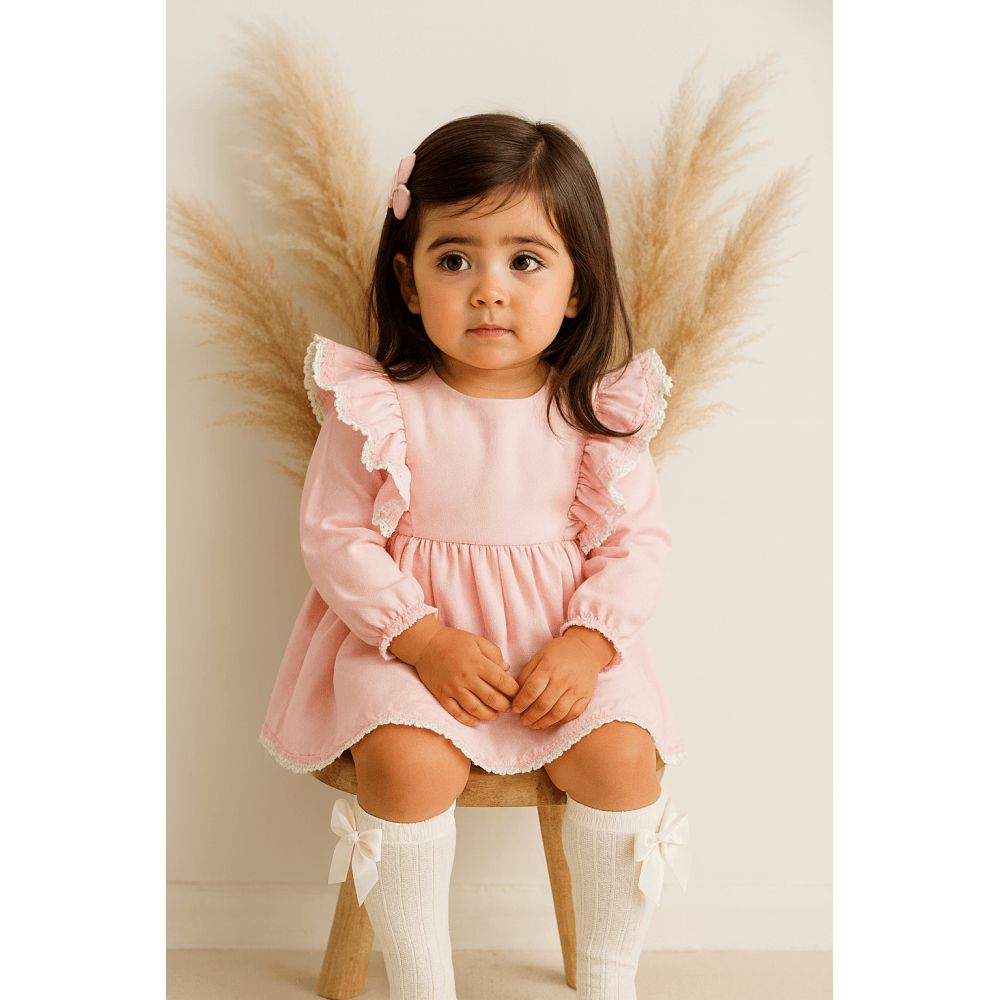 BB2534 Girls Ceyber Pink Frilly Dress