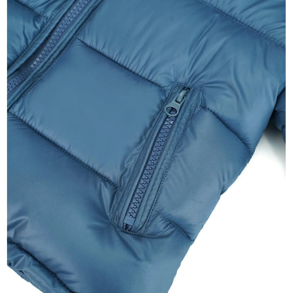 Faux Fur Hooded Coat Navy