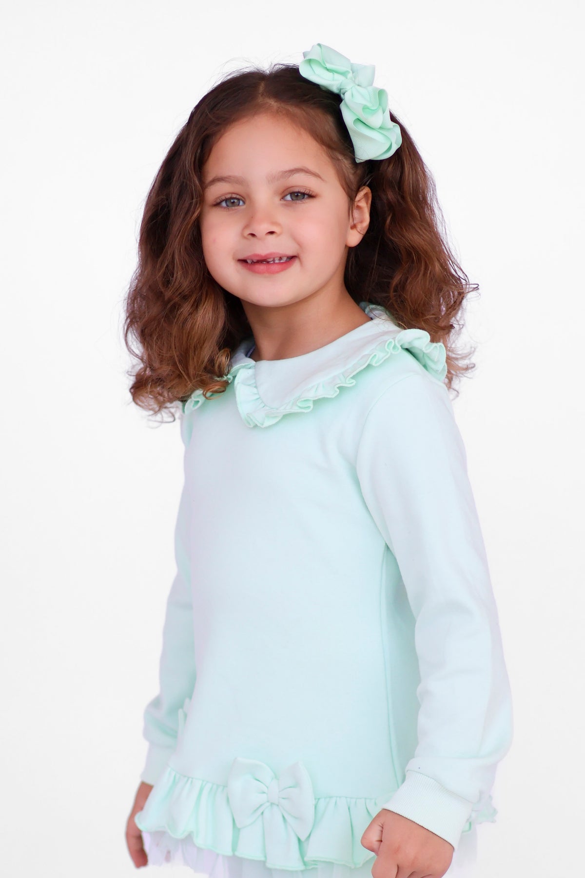 Phoebe Premium Cotton Girls Jumper & Legging Tracksuit Set Mint