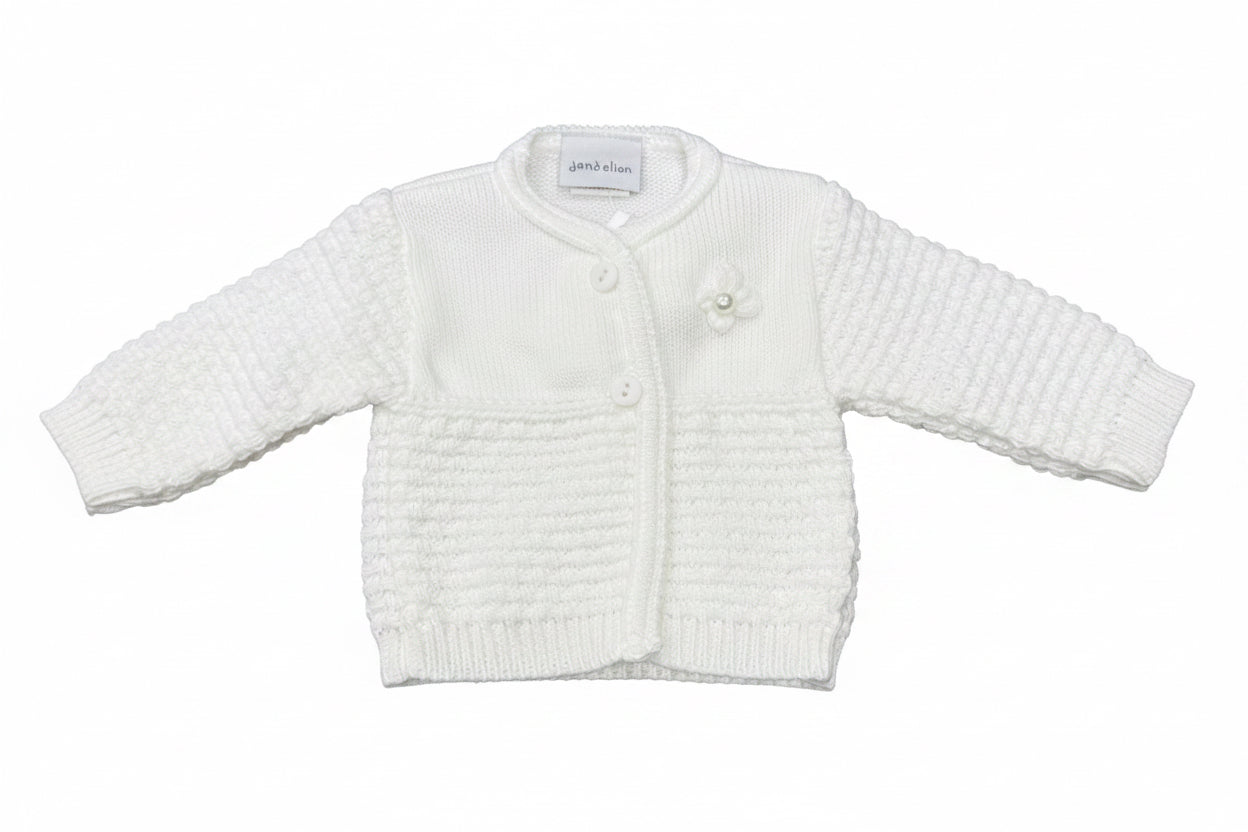 A1963 Baby Girls Knitted Cardigan White